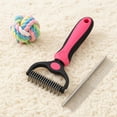 thumbnail image 5 of Dog Grooming Brush,Double Coat Dog Brush,Pet Grooming Brush with Steel Comb,Double Sided Dematting Undercoat Rake for Dogs and Cats, Extra Wide Pet Brush(Pink 7IN), 5 of 7