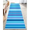 thumbnail image 7 of Crayola Stripe 2'7" x 9'3" Blue Runner Rug by Well Woven, 7 of 7