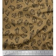 thumbnail image 1 of Soimoi Brown Heavy Satin Fabric Crystal Stone Geometric Print Fabric by the Yard 54 Inch Wide, 1 of 3