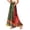 Deep Red, variant on Women's Polka Dot Line Print Elegant Satin A-line Slimming Midi Skirt Black L