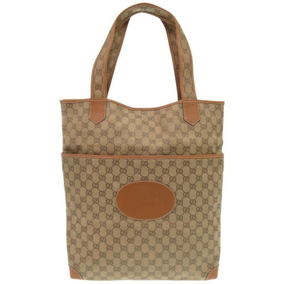 Pre-Owned Gucci 002 983 0054 GG Canvas Beige Tote Bag 1637GUCCI (Good)