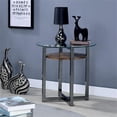 thumbnail image 2 of Furniture of America Barker Industrial Glass Top End Table in Black Chrome, 2 of 4