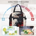 thumbnail image 4 of Uemuo Red Black Ink Style Bald Eagle Printed Lunch Bag Lunch Box Reusable Insulated Lunch Tote Bag, Leakproof Thermal Cooler Sack Food Handbags Case High Capacity, 4 of 5