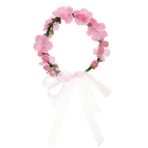 Gymnture OSALADI Bridal Flower Crown Hair Bands for Girls Wedding - Pink