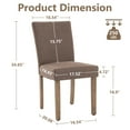 thumbnail image 2 of Kidol & Shellder Linen Fabric Armless Dining Chair Set of 4 Modern Upholstered Side Chair with Thick Padded Seat, Sturdy Wooden Legs for Kitchen, Dining Room, Brown, 2 of 15