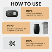 Wireless Mouse, Mouse for Laptop, Bluetooth Mouse, Black