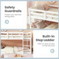 thumbnail image 4 of Mirightone Wooden Twin over Twin Floor Bunk Bed with Ladder, Low Bunk Bed Frame Twin over Twin, Upper Bed with Slats, White, 4 of 8