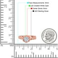 thumbnail image 4 of Rose Tone, Simulated Cubic Zirconia Size-6 Art Deco Engagement Bridal Infinity Ring Hexagon Round 925 Sterling Silver, 4 of 7