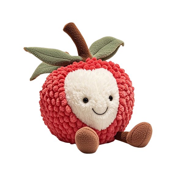 Adorable Plush Lychee Toy for Kids and Adults Soft, Cuddly, and Perfect for Gifting 10 Inches Red and Green