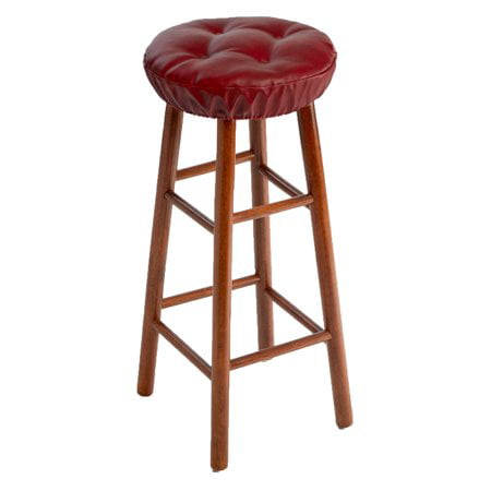 2Pcs 14" Bar Stool Cover Round Chair Seat Cover Cushions Sleeve Black&Red Dental 