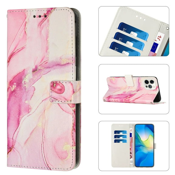 TECH CIRCLE for iPhone 14 Pro Max 6.7" 2022 Case, PU Leather Flip Wallet Case with Cart Slot Kickstand & Wrist Strap Shockproof Protective Case for iPhone 14 Pro Max Women Men, Rosegold