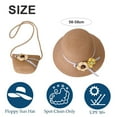 thumbnail image 2 of 56-58cm hat circumference women's summer sun hat straw hat big brim sunscreen sun hat beach hat and straw bag set - Khaki, 2 of 5