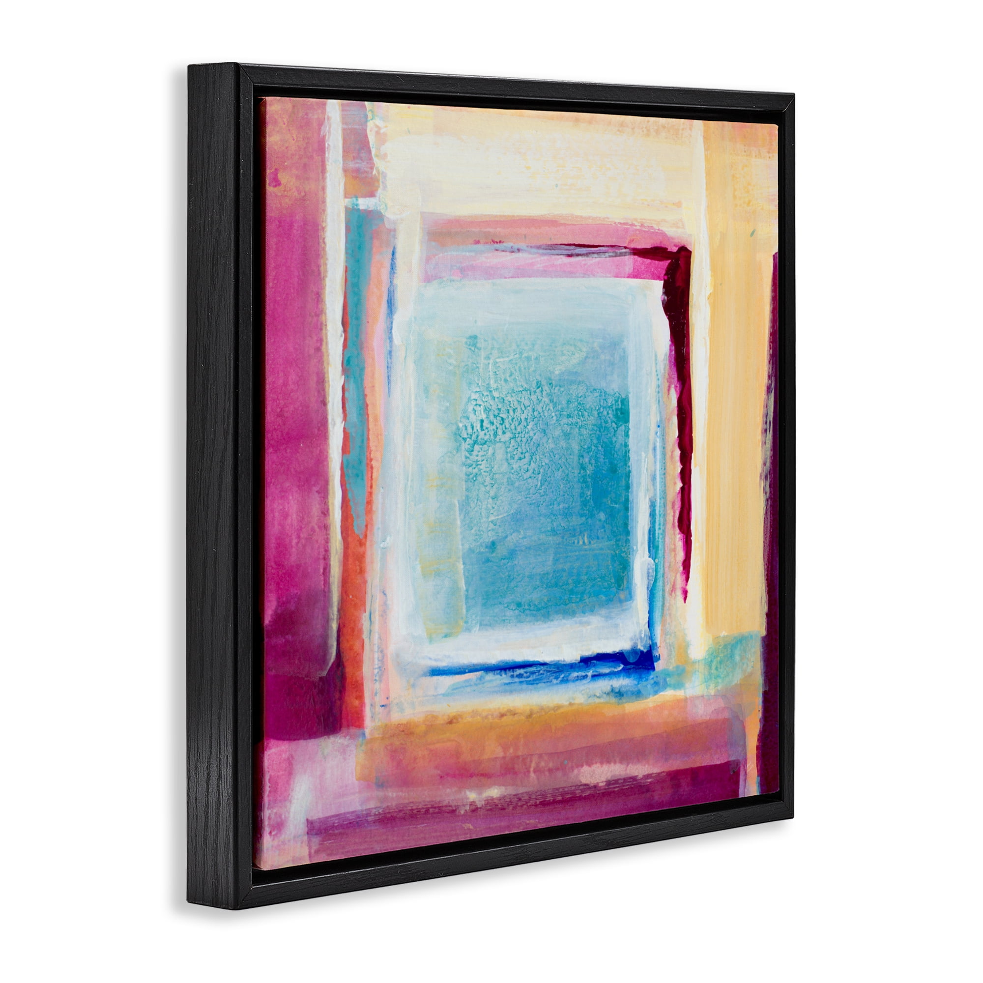 Stupell Industries Bright Colors New Day Black Framed Floater Canvas Wall Art, design by Lanie Loreth