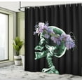 thumbnail image 5 of Ambesonne Flowers Shower Curtain, Xray Skeleton with Wreath, 69"Wx70"L, Multicolor, 5 of 5