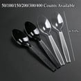 thumbnail image 1 of 100/200/300/400/500/600 Transparent Plastic Spoons-heavyweight Plastic Tableware Heavyweight Teaspoon Crystal Transparent 6.5 Inch, 1 of 8