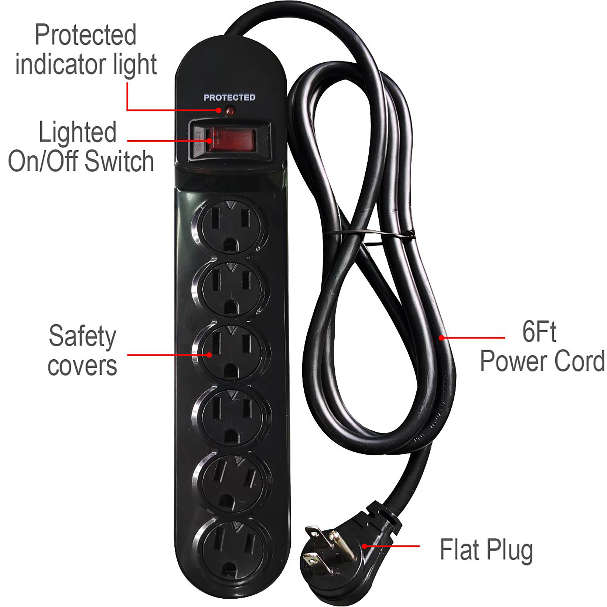 Hyper Tough 6-Outlet Surge Protector 900-Joule photo 6