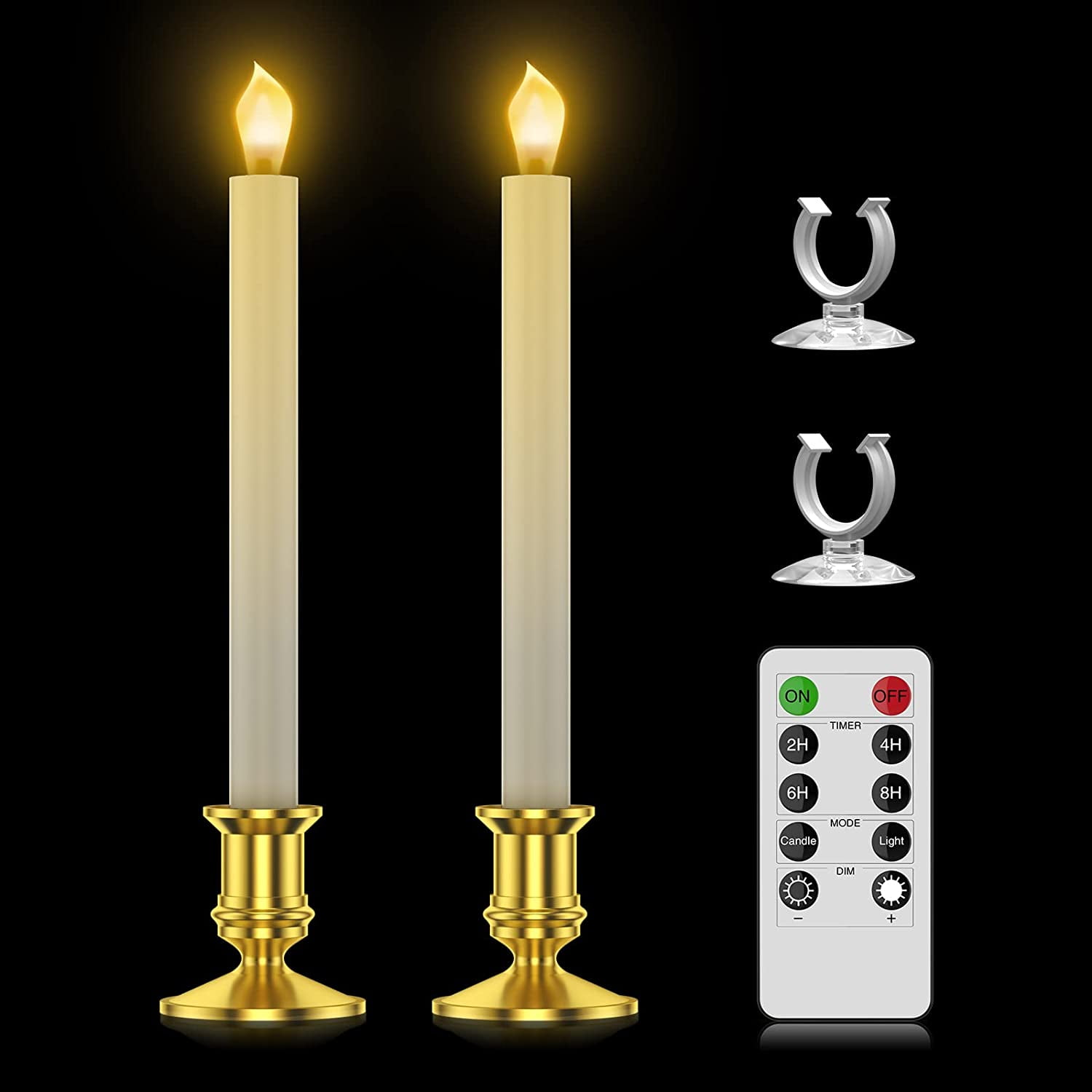 6Pcs Electric LED Candles Flameless Battery Candle Light Remote Control Decor 