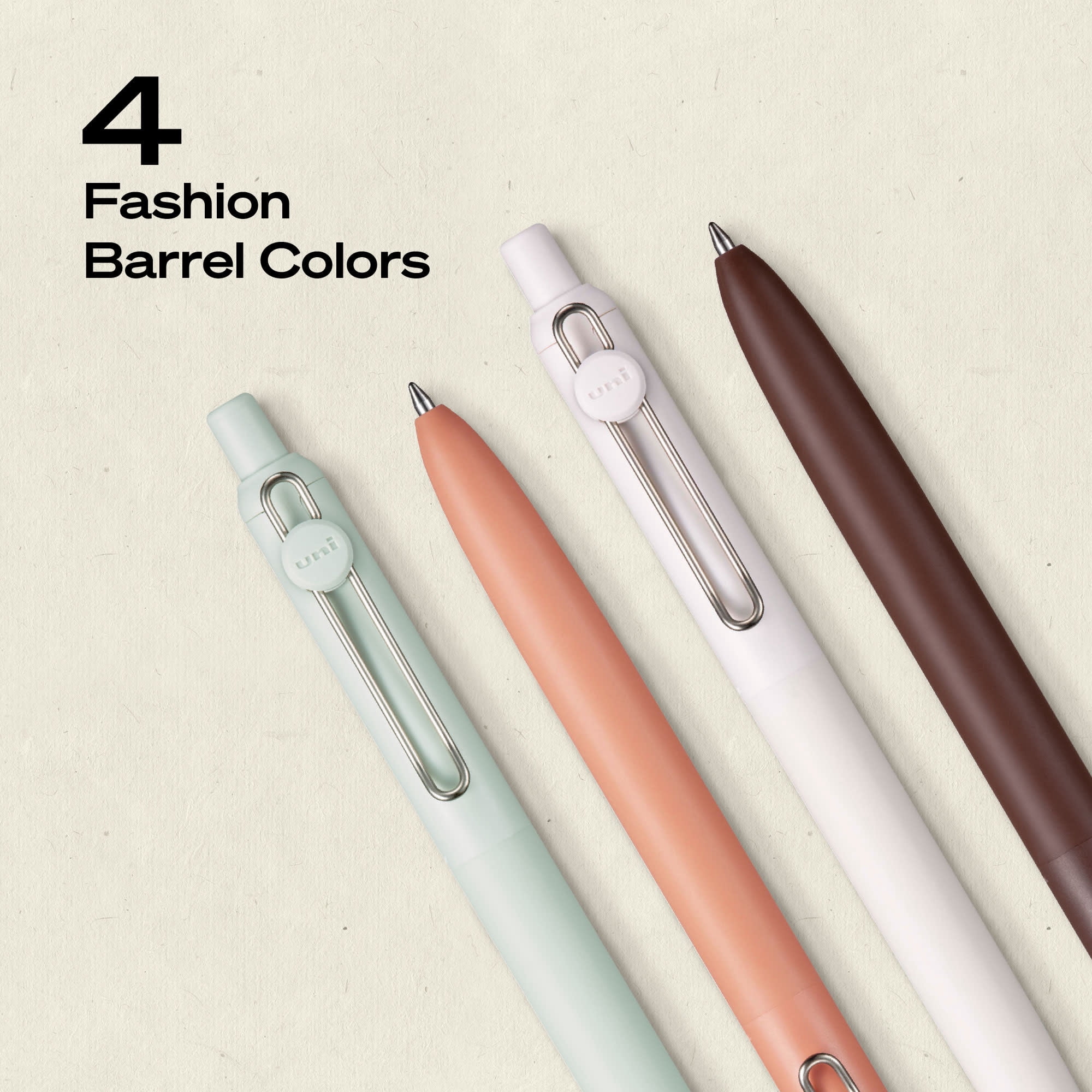 uniball Zento Retractable Gel Pens, Medium Point, 0.7mm, Boho Barrels, Black Ink, 4 Count