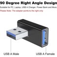 thumbnail image 2 of 90 Degree USB 3.0 Adapter 2 Pack, Right Angle USB A Male to, 2 of 5