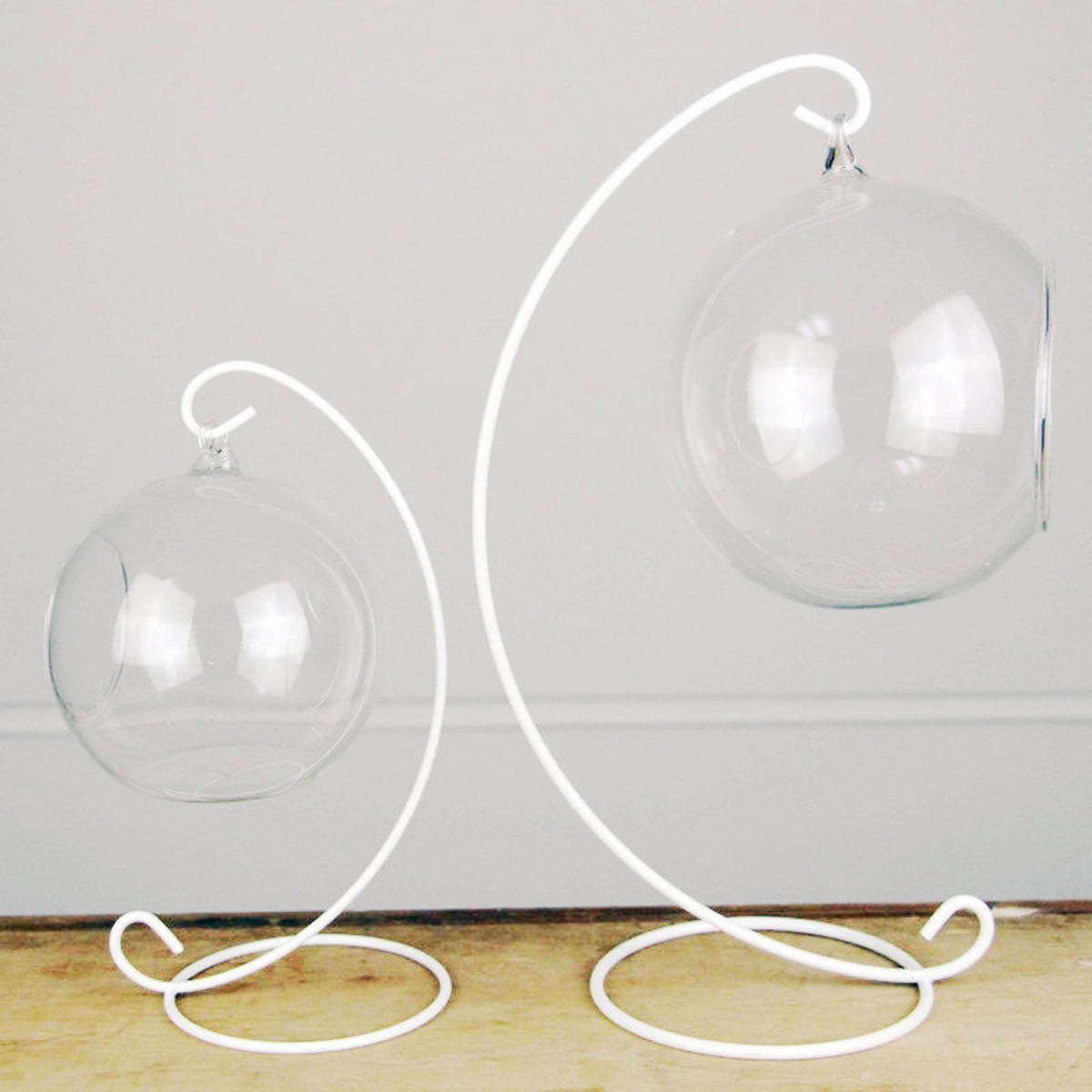 Iron Spiral Ornament Display Stand Flower Plants Hanging Stand Rack Holder Hanging Glass Globe Air Plant Terrarium Witch Ball Christmas Ornament Home Wedding Decoration,Black