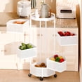 thumbnail image 1 of Andvari Rotating 5-Tier Kitchen Storage Rack, Irregular Fruit Basket Floor Stand Organizer, 1 of 10