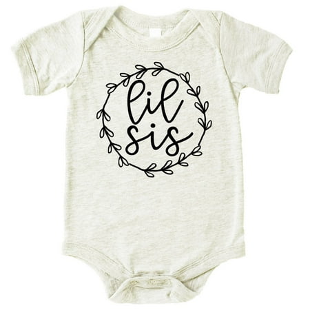 

Olive Loves Apple Big Sis Lil Sis T-Shirts and Bodysuits for Baby and Toddler Girls Sibling Outfits Natural Heather Bodysuit 18 Months