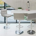 thumbnail image 7 of Lacoo Set of 2 Bar Stools Adjustable Swivel Armless Barstools with PU Leather, Sliver, 7 of 7