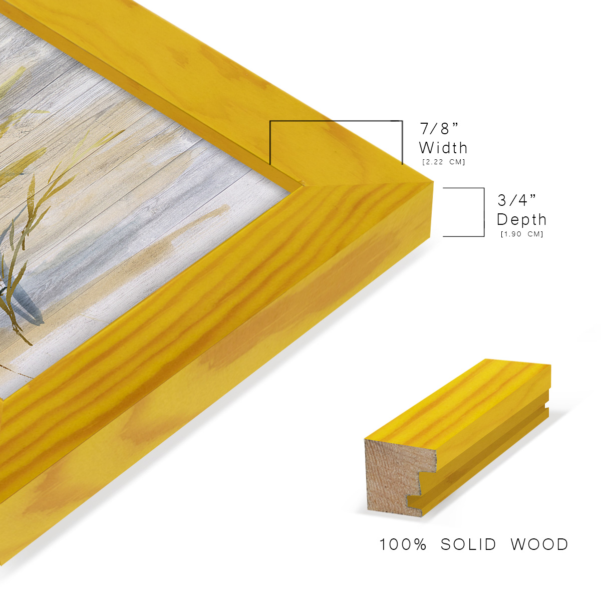 Blue Heron I -Framed Print w/glass-Sunflower Yellow