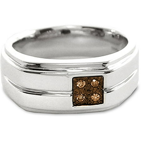 Men's Brown Diamond Accent Sterling Silver Ring