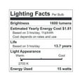 thumbnail image 2 of Open Box GE LED 15-Watt (100W Equivalent) Soft White General Purpose A21 Light Bulbs, Dimmable, 4pk, 2 of 8