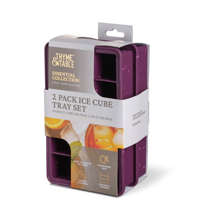 Thyme & Table 2-Pack Purple Silicone Ice Cube Trays - Walmart.com