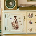thumbnail image 4 of Rub on Transfer Decals for Furniture Crafts 6"x12" 3Pcs Waterproof UV Transfer Decals Sticker for Dresser Glass Porcelain Paper Wood Cloth Decor(Vintage Victorian Lady) Colorful, 4 of 9