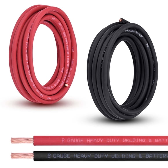 Cable de soldadura Shirbly Cable de batería calibre 2 de 6 m rojo + 6 m negro