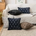 thumbnail image 4 of Pack of 2 Faux Wool Throw Pillow Covers 18x18 Inches Soft Couch Cushion Cover with Velvet Decorative Cushion Cover for Living Room, Bedroom,Car,Office (Navy Blue), 4 of 13