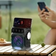 thumbnail image 4 of ICQOVD Solar Powered Bluetooth Speaker Flashlight Portable Outdoor Audio with LED Light for Camping, 4 of 8