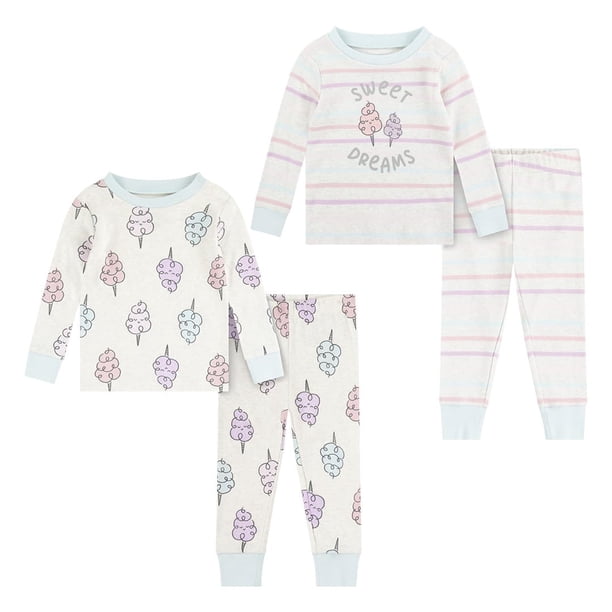 Conjunto de Pijamas para Bebé HUGGIES 4 Piezas de Algodón con Mangas Largas