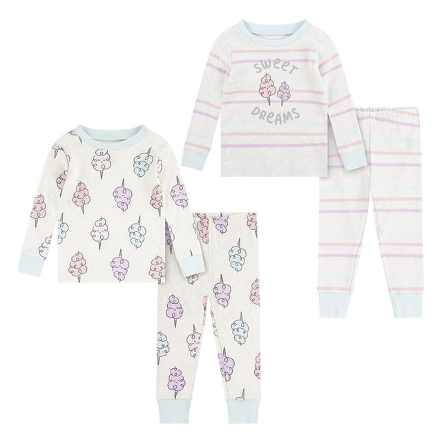 Conjunto de Pijama para Bebé HUGGIES 4 Piezas de Algodón con Mangas Largas