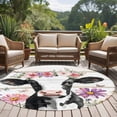 thumbnail image 4 of Round Area Rugs 8 Feet - Summer Floral Cow Butterfly Soft Indoor Throw Rugs Carpets for Living Dining Bedroom Kids Room Non-Slip Playroom Crawl Rug Floor Mats Farmhouse Animal Floral on Wood, 4 of 9