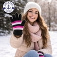 thumbnail image 5 of Yacht & Smith Women's Fuzzy Winter Gloves, Magic Stretch, Purple Red and Navy Blue, Soft Furry, Bulk, 5 of 7