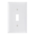 thumbnail image 2 of Pass & Seymour Legrand TP1-LA 1-Gang Toggle Switch Wall Plate, Trademaster Size, Unbreakable Nylon Cover, Light Almond, 2 of 2