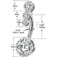 thumbnail image 3 of 316L Surgical Steel Belly Button Rings Clear Navel Rings Belly Rings Belly Piercing, 3 of 8