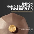 thumbnail image 2 of FINEX 8" Cast Iron Lid Skillet Lid - For 8" Cast Iron Skillet or Pot - Pan Lid for Precise Cooking Control - Built for Lifelong Use - Pre-Seasoned with Organic Flaxseed Oil - Kitchen Essentials, 2 of 7
