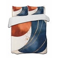thumbnail image 2 of Navy Blue Burnt Orange King Size Down Alternative Comforter, Lightweight Comforter Quilt Bedding Set with Pillow Shams Modern Boho Art Geometric All Seasons Bed Comforter Duvet Insert 96"x106", 2 of 7