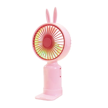 Small Handheld Fan USB Rechargeable Mini Personal Fan for Student Office Outdoor &ndash; 3 Speeds Silent Operation 100-300mAh Battery Lightweight & Portable(MulticolorC)
