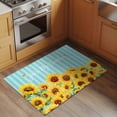 thumbnail image 2 of Rectangle Rug 2x3ft Area Rug,Spring Watercolor Sunflowers Area Rugs for Living Room Bedroom,Blue Green Striped Floor Mat Non-Slip Non-Shedding Carpet Indoor Accent Rugs, 2 of 9