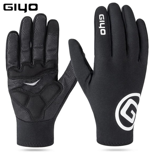 Graflsoa GIYO Gants de Cyclisme d'Hiver pour Vélos de Route et de Montagne, Compatibles Écran Tactile, Design à Long Doigt Épaissi, Noir Taille S