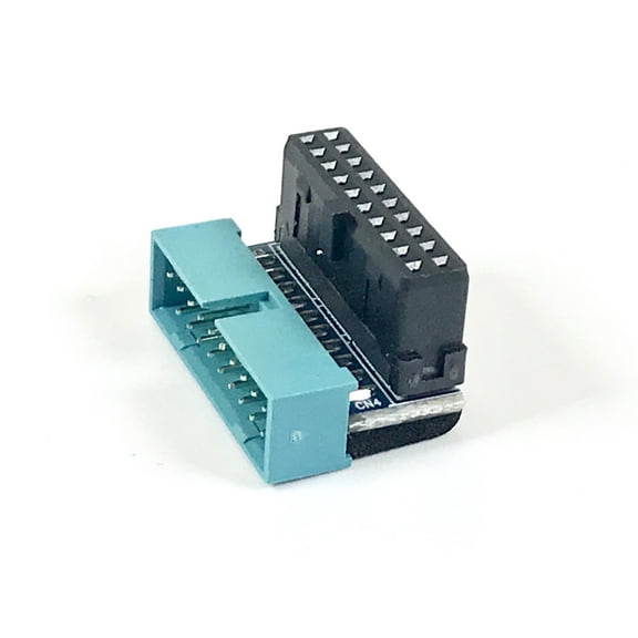 Low Profile 20 Pin USB 3.0 Male to Female Card 90 Degree Angled-A