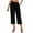 Black, variant on Lovskoo Capri Pants for Women Trendy Solid Color Loose Pocket Button Casual Wide Leg Cropped Shorts Black