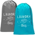 thumbnail image 1 of Sylfairy Paquete de 2 bolsas de lavandería de viaje extra grandes, organizador de ropa sucia con cordón, bolsas de lavandería de viaje resistentes, fácil de colocar en un cesto para la colada, artícul, 1 of 5