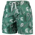 thumbnail image 2 of Men's Wes & Willy Green Michigan State Spartans Vintage Floral Swim Trunks, 2 of 3